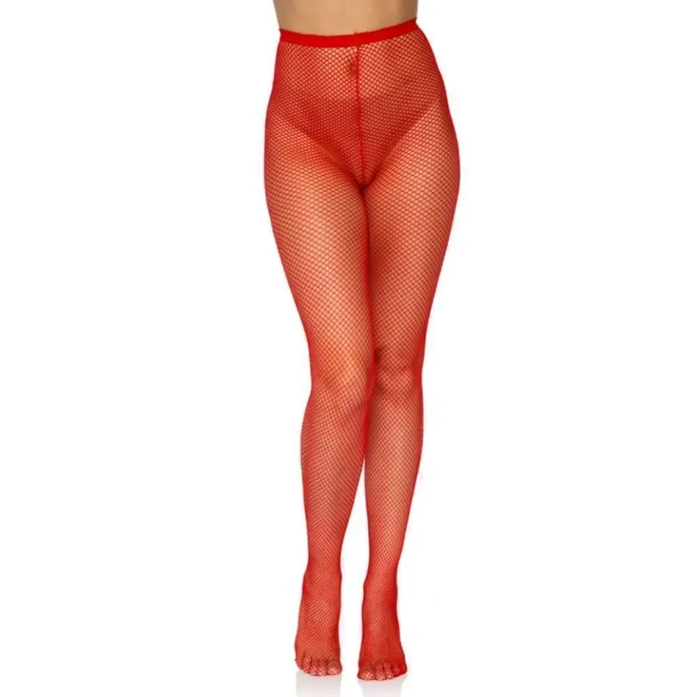Black and Red Fishnet Tights
